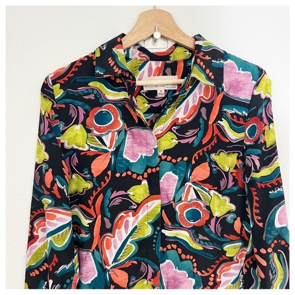 Philosophy Colorful Button Down Shirt Dress, Size Small - Picture 2 of 9